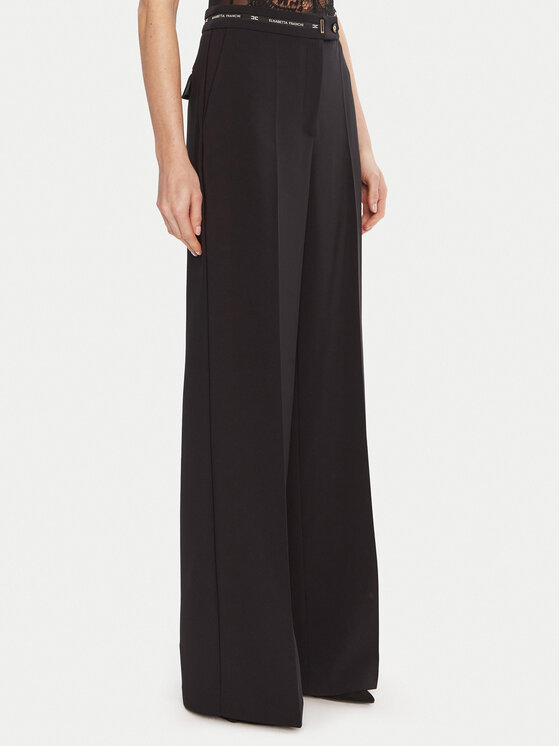 Elisabetta Franchi Medžiaginės kelnės · Juoda · Regular Fit
