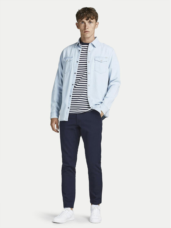 Jack & Jones Chinos kelnes · Tamsiai mėlyna · Slim Fit