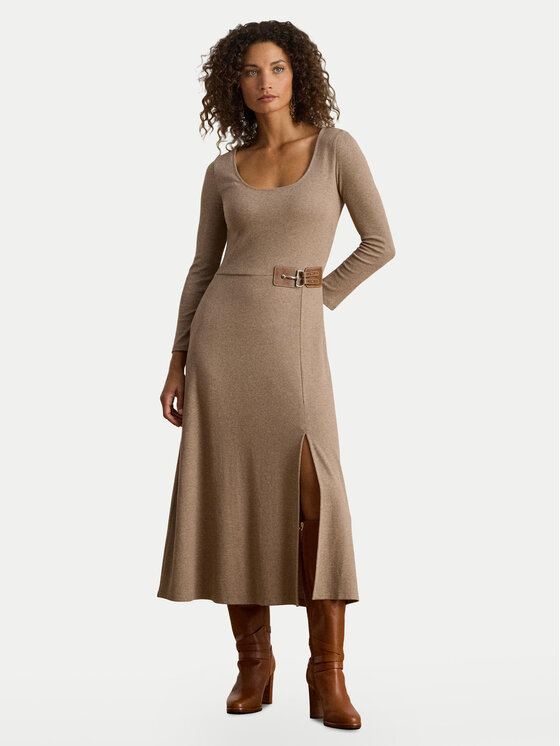 LAUREN RALPH LAUREN Trikotažinė suknelė · Smėlio · Midi