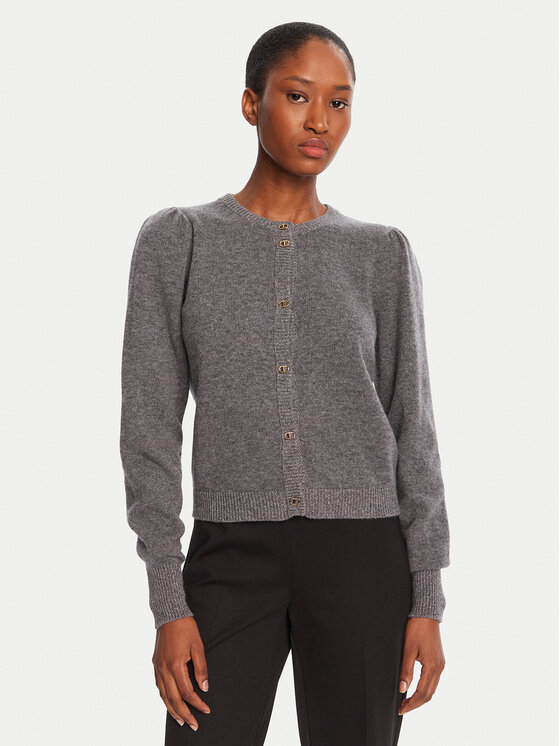 TWINSET Kardiganas · Pilka · Regular Fit