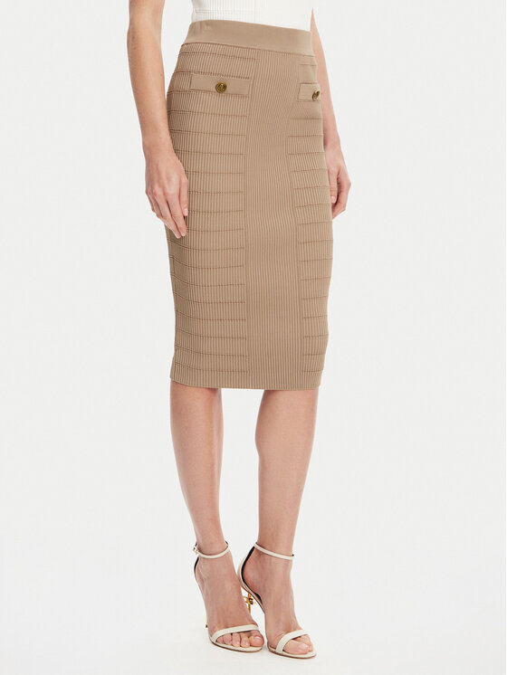 Guess Tiesus sijonas · Ruda · Midi