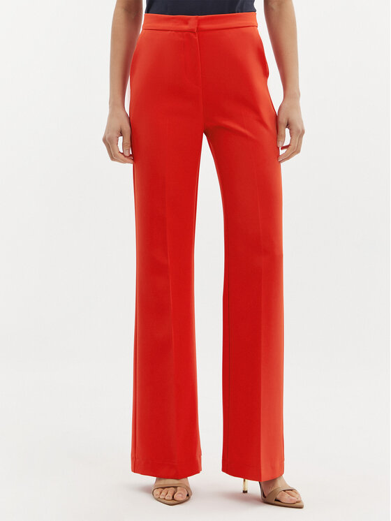 Maryley Medžiaginės kelnės · Raudona · Relaxed Fit