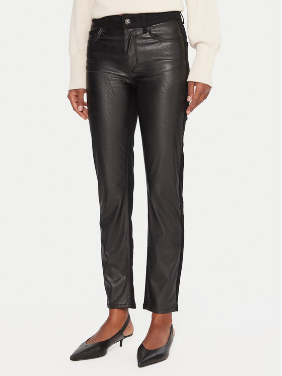 Liu Jo Dirbtinės odos kelnės · Juoda · Skinny Fit