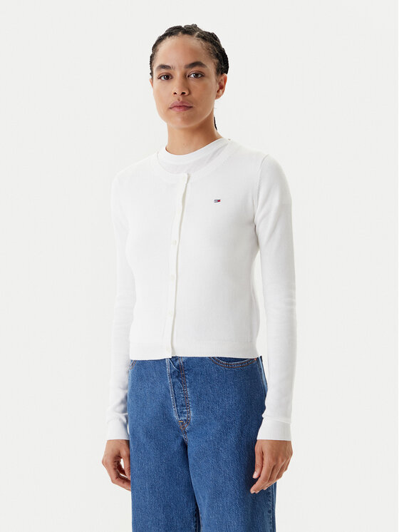 Tommy Jeans Kardiganas · Écru · Regular Fit