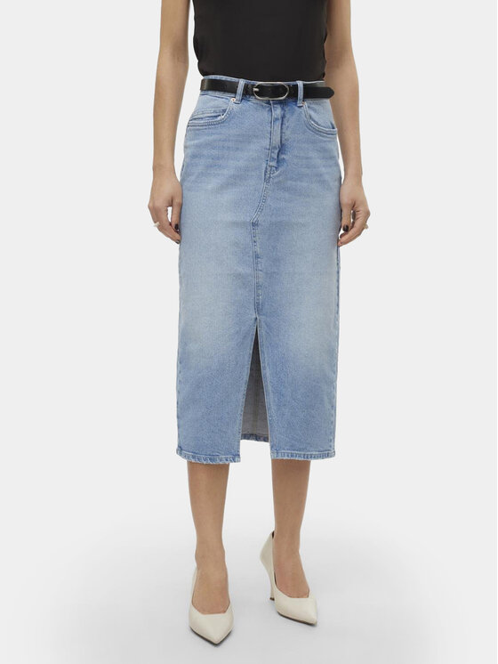 Vero Moda Džinsinis sijonas · Mėlyna · Midi