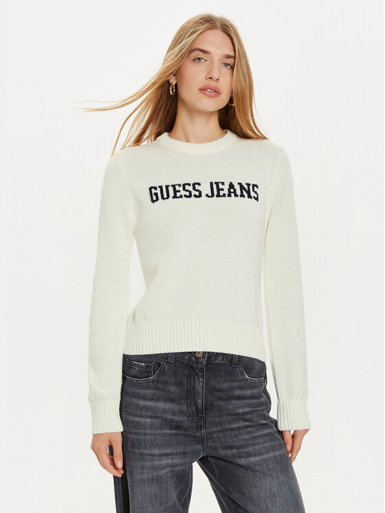 Guess Jeans Megztinis · Balta · Regular Fit