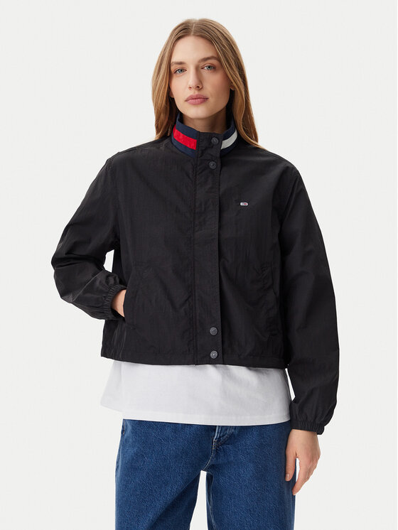 Tommy Jeans Demisezoninė striukė · Juoda