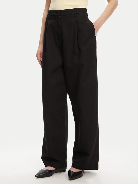 Tommy Hilfiger Medžiaginės kelnės · Juoda · Regular Fit