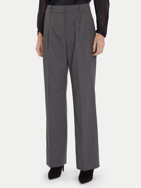 Tommy Hilfiger Medžiaginės kelnės · Pilka · Relaxed Fit