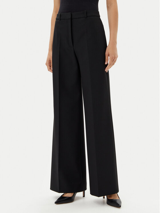 HUGO Palazzo kelnės · Juoda · Regular Fit