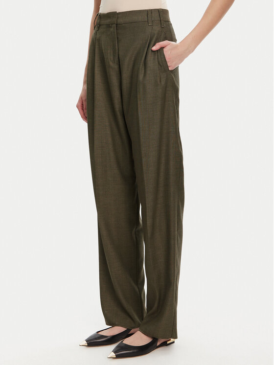 Marella Medžiaginės kelnės · Chaki · Relaxed Fit