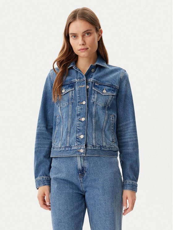 Tommy Jeans Džinsinė striukė · Mėlyna
