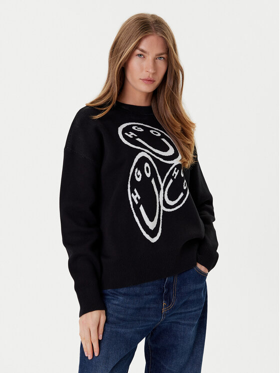 HUGO Megztinis · Juoda · Regular Fit