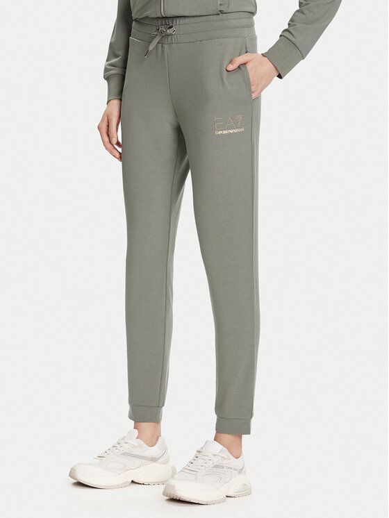 EA7 Emporio Armani Sportinės kelnės · Žalia · Regular Fit