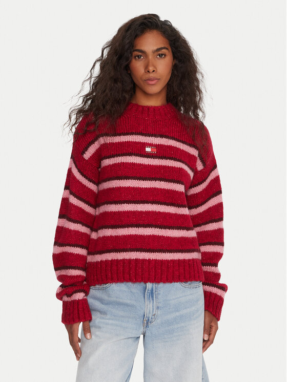 Tommy Jeans Megztinis · Raudona · Relaxed Fit