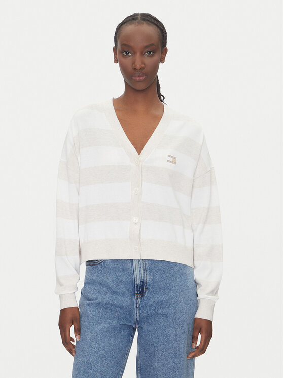Tommy Jeans Kardiganas · Smėlio · Relaxed Fit