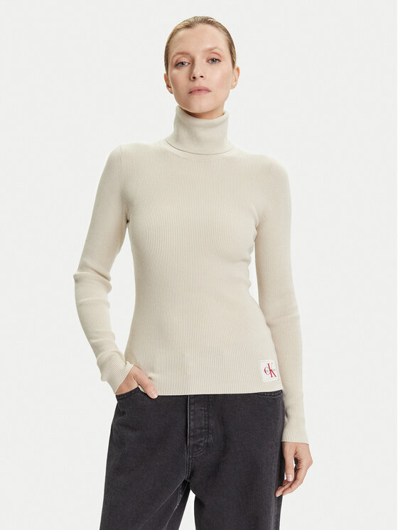 Calvin Klein Jeans Golfas · Smėlio · Regular Fit