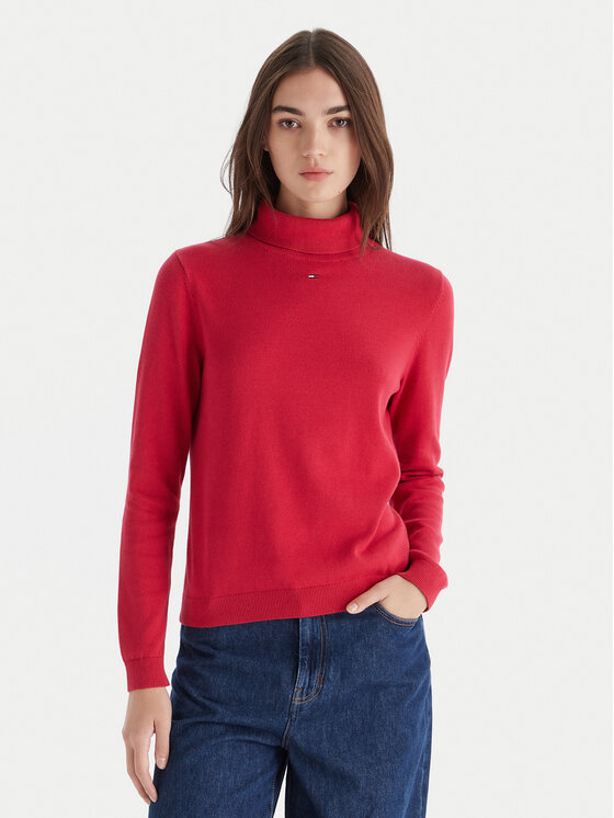 Tommy Jeans Golfas · Raudona · Regular Fit