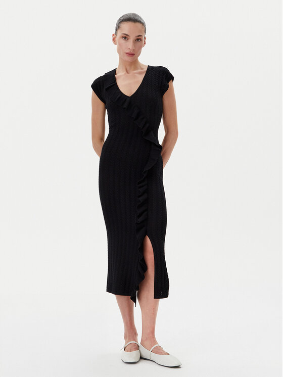 TWINSET Trikotažinė suknelė · Juoda · Midi