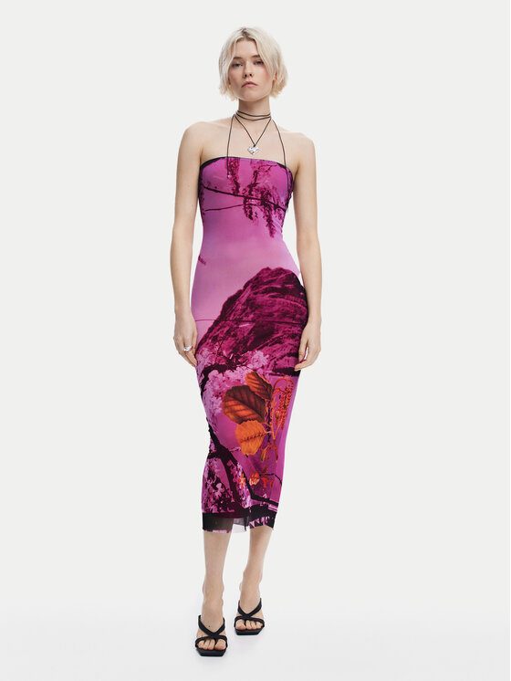 Desigual Vasarinė suknelė · Rožinė · Midi