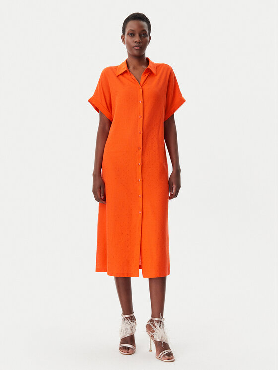LOLA CASADEMUNT Marškinių tipo suknelė · Oranžinė · Midi