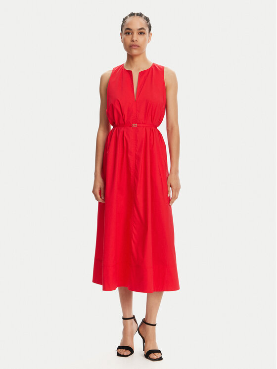 TWINSET Kokteilinė suknelė · Raudona · Midi