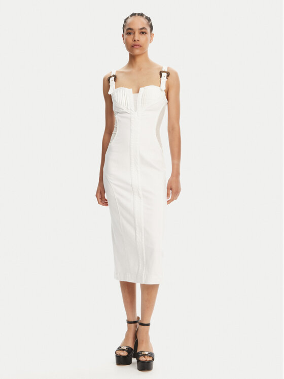 Versace Jeans Couture Džinsinė suknelė · Balta · Midi