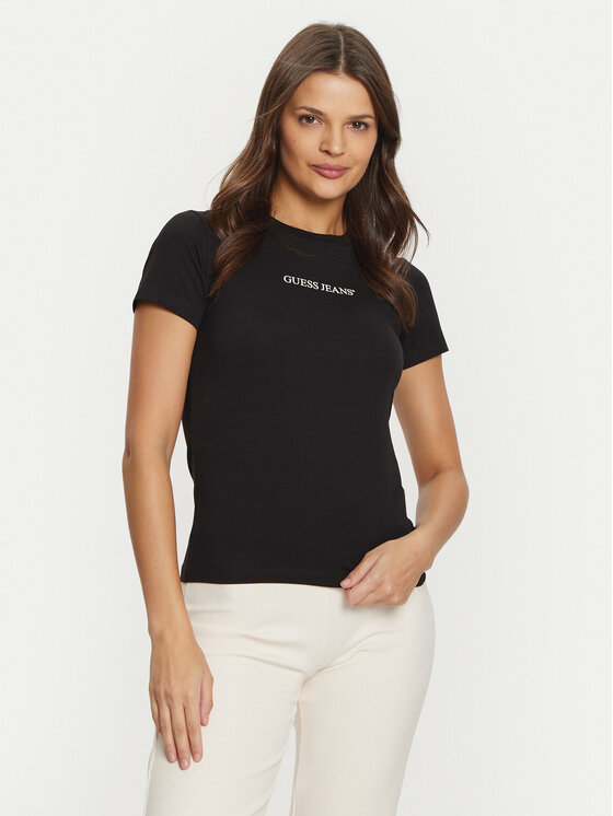 Guess Jeans Marškinėliai · Juoda