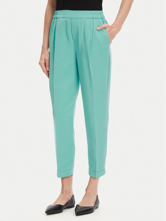 United Colors Of Benetton Medžiaginės kelnės · Žalia · Regular Fit