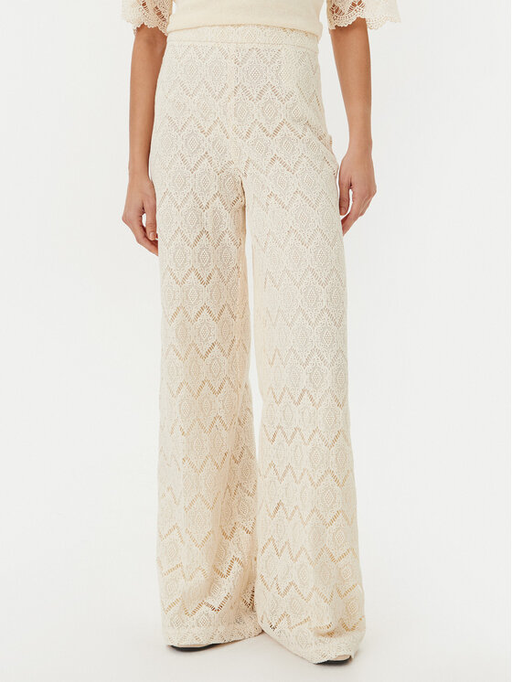 TWINSET Medžiaginės kelnės · Smėlio · Regular Fit