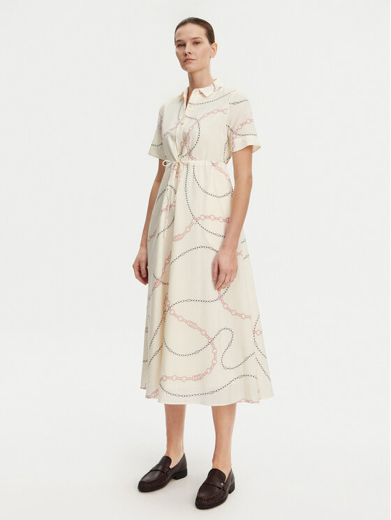 Tommy Hilfiger Marškinių tipo suknelė · Smėlio · Midi