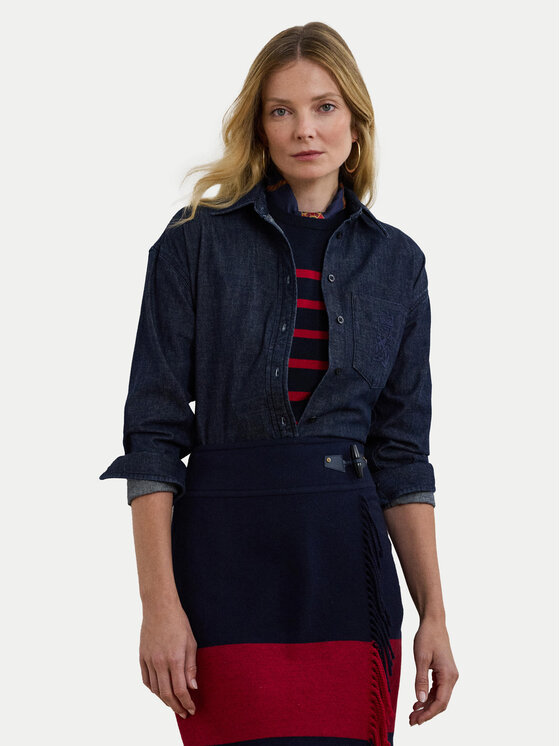 LAUREN RALPH LAUREN džinsiniai marškiniai  · Tamsiai mėlyna