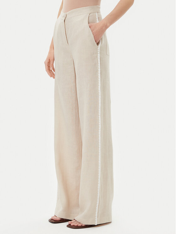 ICONA Medžiaginės kelnės · Smėlio · Relaxed Fit