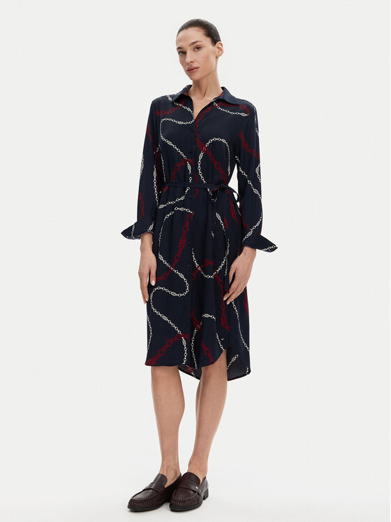 Tommy Hilfiger Marškinių tipo suknelė · Tamsiai mėlyna · Midi