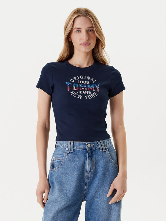 Tommy Jeans Marškinėliai · Tamsiai mėlyna