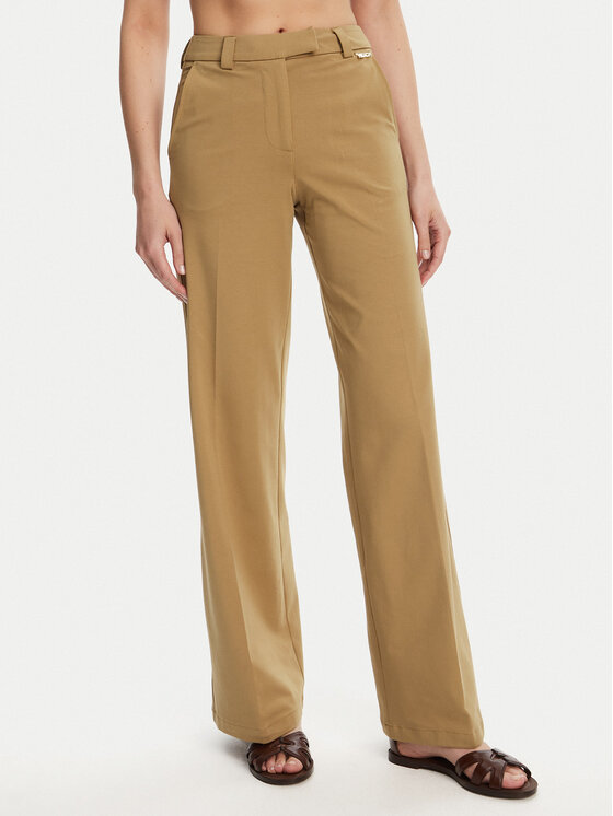 Silvian Heach Medžiaginės kelnės · Smėlio · Regular Fit
