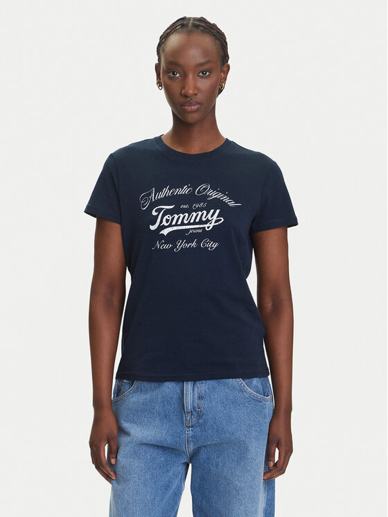 Tommy Jeans Marškinėliai · Tamsiai mėlyna