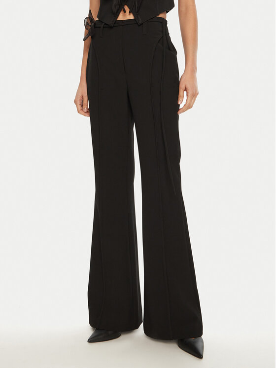 ROTATE Medžiaginės kelnės · Juoda · Regular Fit