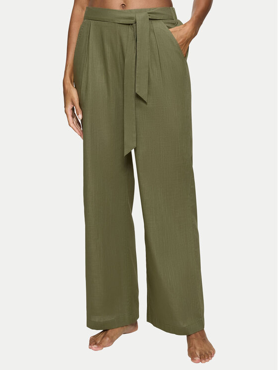 Triumph Medžiaginės kelnės · Žalia · Relaxed Fit
