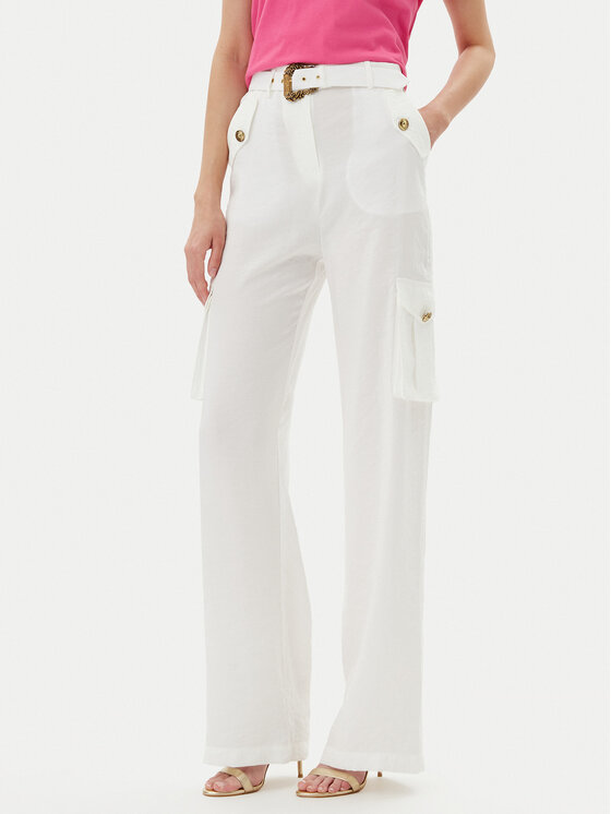 Versace Jeans Couture Medžiaginės kelnės · Balta · Regular Fit