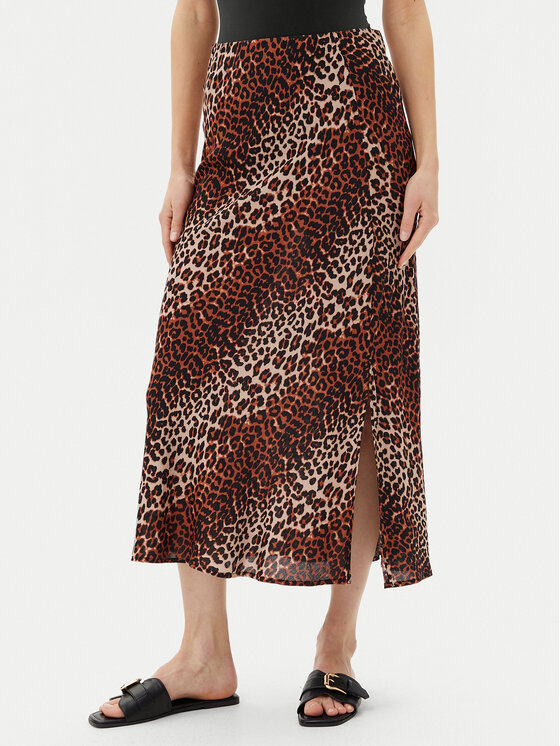 Pieces Midi sijonas · Ruda · Midi