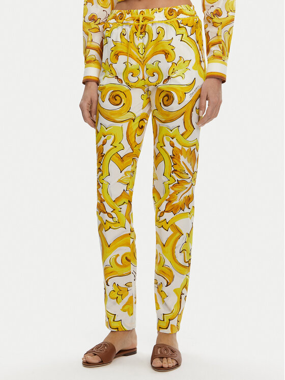 Dolce&Gabbana Medžiaginės kelnės · Geltona · Regular Fit