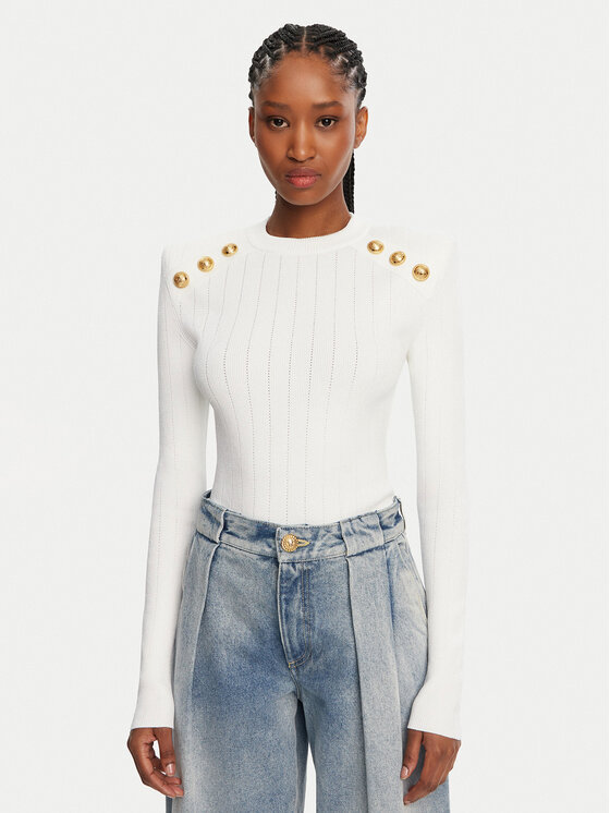 Balmain Megztinis · Balta · Regular Fit