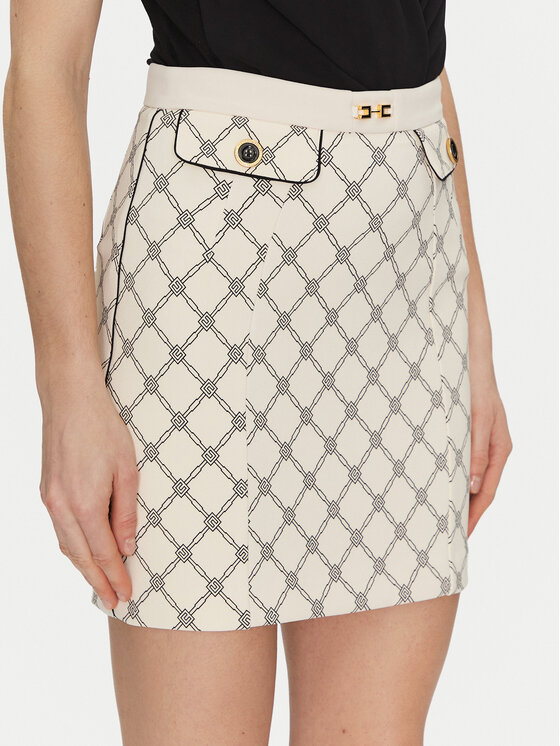 Kodas SUN15 Elisabetta Franchi Mini sijonas · Écru · Mini