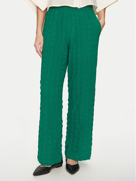 Vero Moda Medžiaginės kelnės · Žalia · Regular Fit