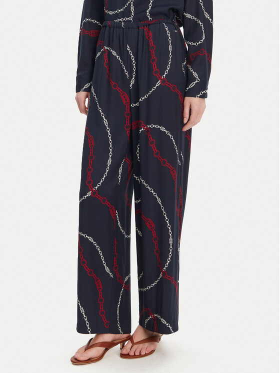 Tommy Hilfiger Medžiaginės kelnės · Tamsiai mėlyna · Relaxed Fit