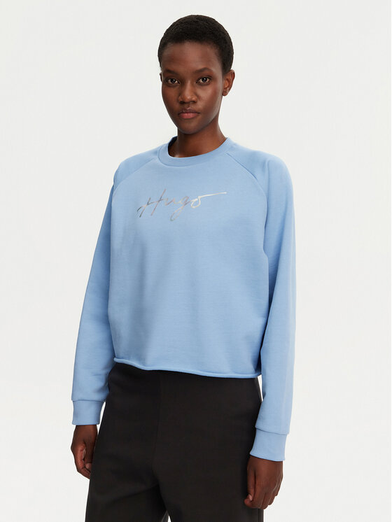 HUGO Džemperis · Žydra · Relaxed Fit