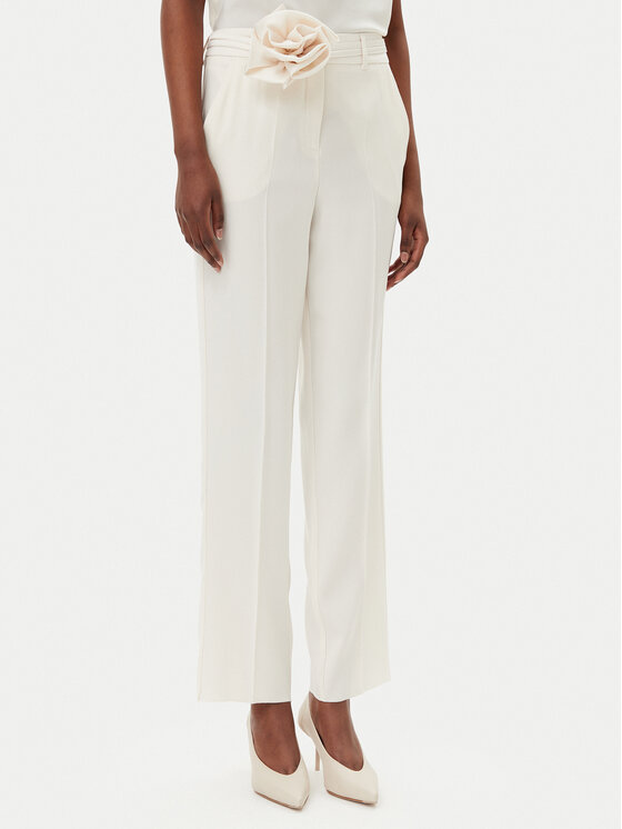 Marella Medžiaginės kelnės · Balta · Regular Fit