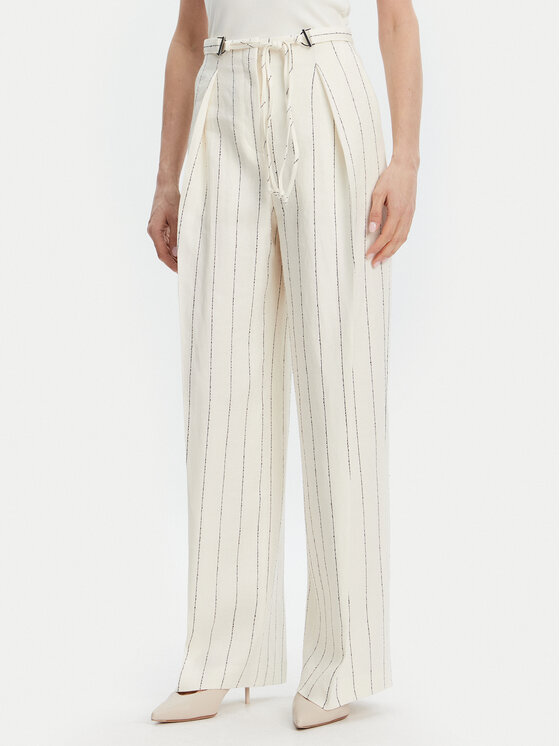 BOSS Medžiaginės kelnės · Smėlio · Relaxed Fit