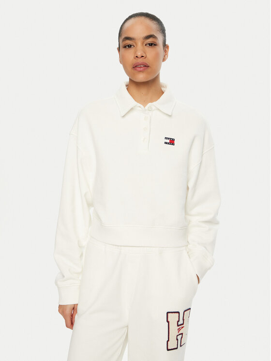 Tommy Jeans Džemperis · Balta · Relaxed Fit